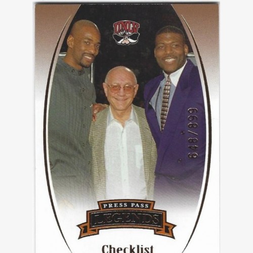 2007-08 Press Pass Legends Bronze #70 Jerry Tarkanian/Larry Johnson/Stacy Augmon 648/899