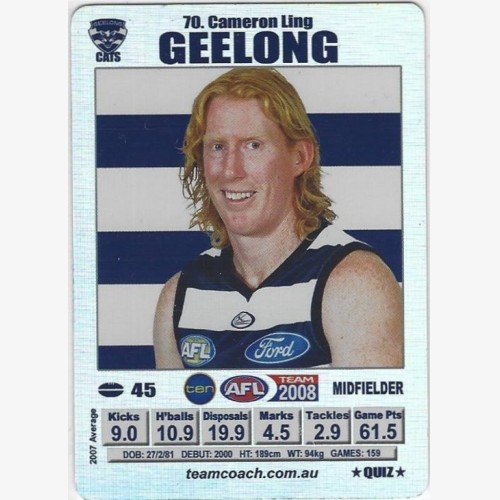 2008 Teamcoach Silver 70 Cameron Ling Geelong