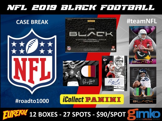 #975 NFL 2019 PANINI BLACK CASE BREAK - SPOT 27