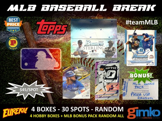 #1719 MLB BASEBALL 4 BOX BREAK - SPOT 26