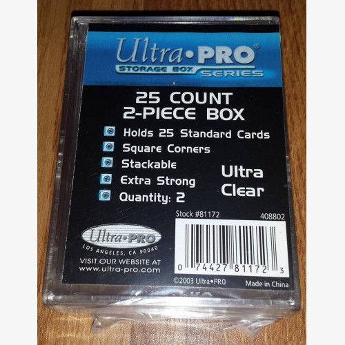 Ultra PRO 2-Piece 25 Count Clear Card Storage Box (2 Pack)