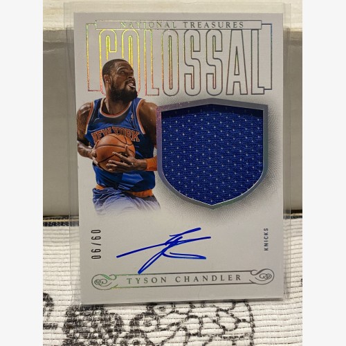 2013-14 Panini National Treasures Colossal Materials Signatures #22 Tyson Chandler 06/60 Jersey Number