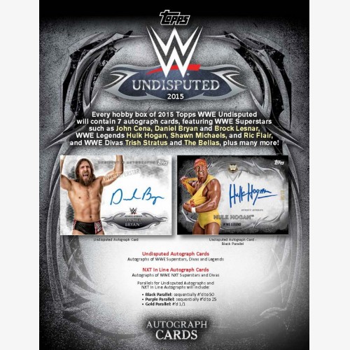 2015 TOPPS WWE UNDISPUTED SEALED BOX 10 Packs 10 Autographs per BOX! HBK Bret Hart Sasha Banks Finn Balor
