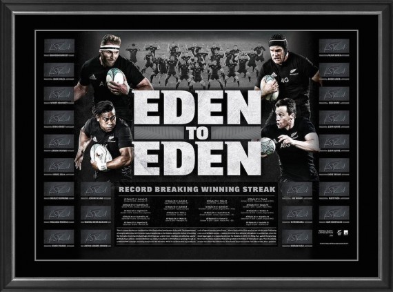 RUGBY UNION NEW ZEALAND 2016 ALL BLACKS SQUAD TEAM SIGNED PRINT EDEN TO EDEN