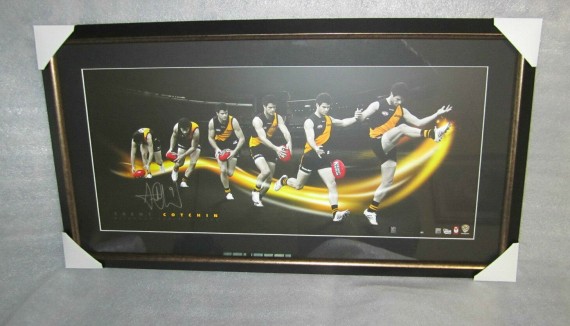 OFFICIAL AFL TRENT COTCHIN TIME LAPSE RICHMOND SIGNED FRAMED LITHOGRAPH PRINT