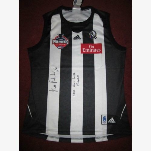 2010 SCOTT PENDLEBURY HAND SIGNED RARE PREMIERS COLLINGWOOD JUMPER NORM SMITH