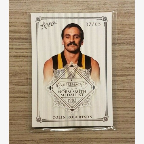 #32 2019 SUPREMACY SELECT HAWTHORN 1983 NORM SMITH CARD COLIN ROBERTSON JUMPER
