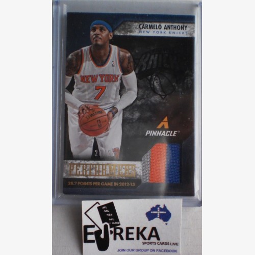 2013-14 NBA PANINI PINNACLE PERFORMERS - 3 COLOR PATCH - CARMELO ANTHONY #20/25 - NY KNICKS
