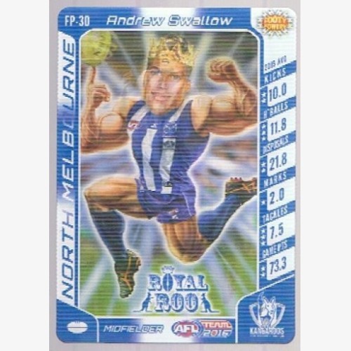 2016 AFL TeamCoach Footy Powers FP-30 Andrew Swallow - North Melbourne Kangaroos - Royal Roo
