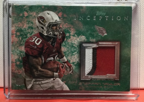 2013 NFL TOPPS INCEPTION GREEN 3 COLOR PATCH STEPFAN TAYLOR - #30/75 ARIZONA CARDINALS
