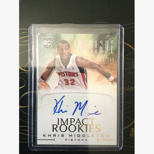 2012-13 PANINI NBA INTRIGUE IMPACT ROOKIES SIGNATURE CARD KHRIS MIDDLETON #159/299