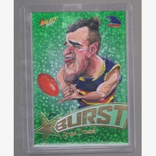 2017 SELECT AFL FOOTY STARS GREEN STAR BURST CARD - SB2 BRAD CROUCH ADELAIDE CROWS