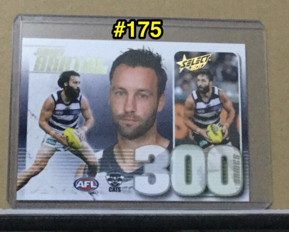 2017 SELECT AFL FOOTY STARS 300 GAME CASE CARD - JIMMY BARTEL #175 - GEELONG CATS