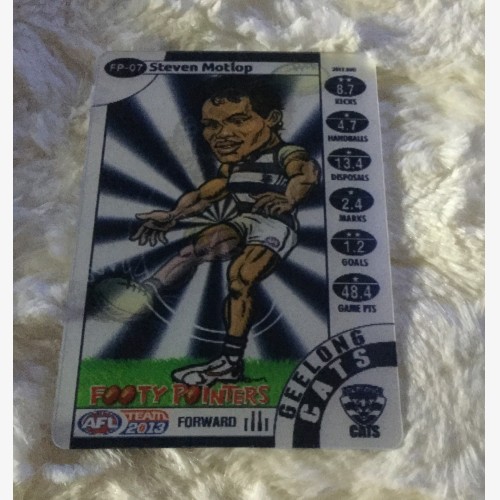 2013 AFL TEAMCOACH FOOTY POINTERS CARD GEELONG CATS STEVEN MOTLOP