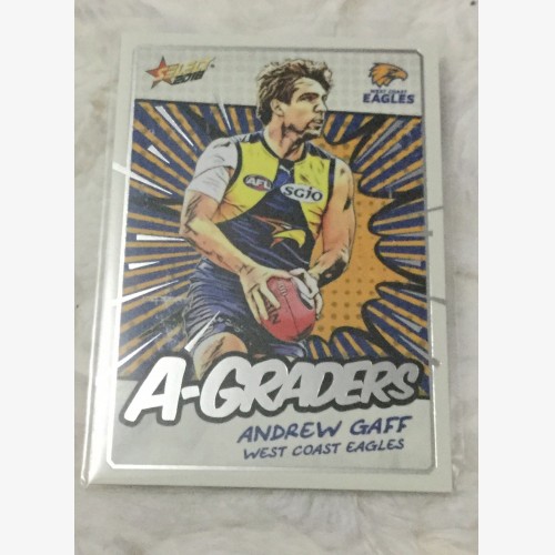 2018 AFL SELECT FOOTY STARS A-GRADERS CARD WEST COAST EAGLES ANDREW GAFF