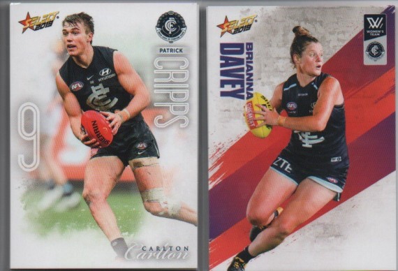 2019 AFL SELECT FOOTY STARS COMMON  + WOMEN TEAM SET - 15 CARDS - CARLTON BLUES