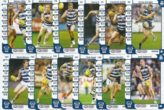 2015 AFL TEAMCOACH COMMON  TEAM SET - 12 CARDS - GEELONG CATS