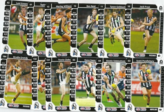 2015 AFL TEAMCOACH COMMON  TEAM SET - 12 CARDS - COLLINGWOOD MAGPIES