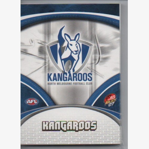 2007 AFL SELECT SUPREME COMMON  TEAM SET - 12 CARDS - NORTH MELBOURNE KANGAROOS