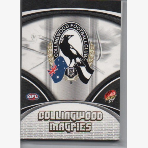 2007 AFL SELECT SUPREME COMMON  TEAM SET - 12 CARDS - COLLINGWOOD MAGPIES