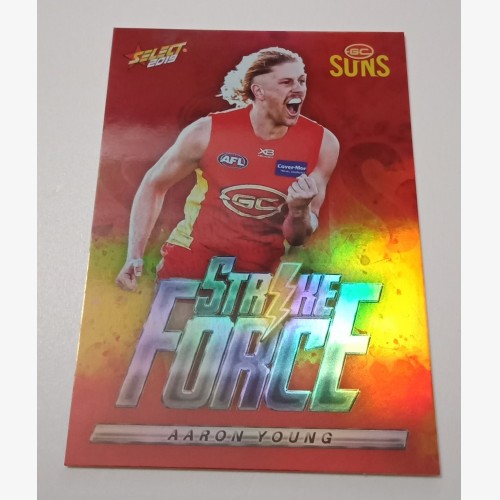 2019 AFL SELECT FOOTY STARS STRIKE FORCE SF27 AARON YOUNG GOLD COAST SUNS