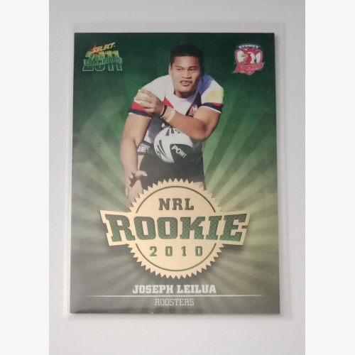 2011 NRL SELECT CHAMPIONS ROOKIE CARD SYDNEY ROOSTERS #R49 JOSEPH LEILUA