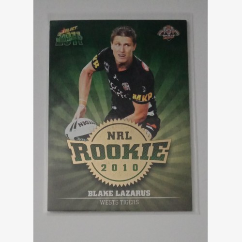 2011 NRL SELECT CHAMPIONS ROOKIE CARD WESTS TIGERS #R57 BLAKE LAZARUS