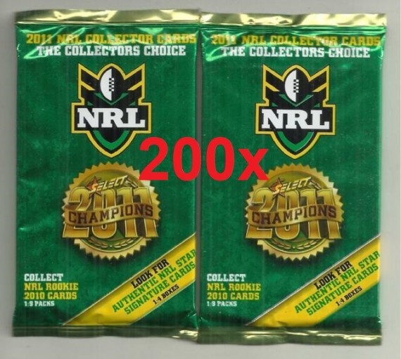 200x 2011 NRL SELECT CHAMPIONS SEALED PACKS - 8 PREMIUM CARDS PER PACK *FREE POSTAGE*