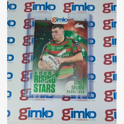 2021 NRL RUGBY LEAGUE TLA TRADERS RISING STARS PARALLEL ALBUM CARD  RSP12 BAYLEY SIRONEN - SOUTH SYDNEY RABBITOHS