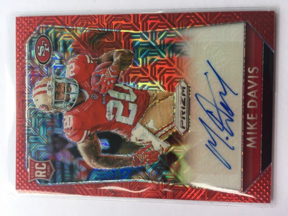 2015 Prizm MIKE DAVIS Red Refractor Rookie  Auto card #43/60  49ers