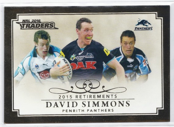 2016 NRL Traders Retirements R13/18 David SIMMONS Panthers