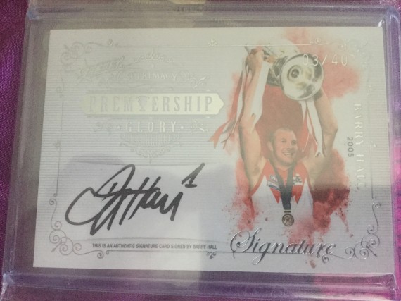 2019 Select Supremacy Barry Hall Premiership Glory Signature Card 03/40 LOW NUMBER