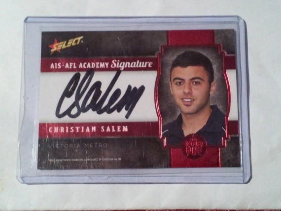 2013 Select AFL Future Force - Christian Salem Draft Signature Card (Melbourne)