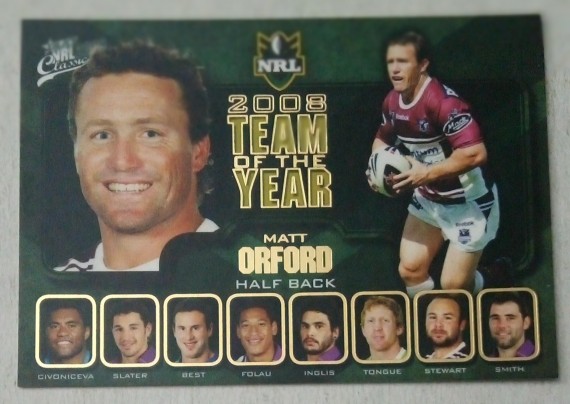 2009 NRL classic 2008 team of the year TY5 Matt Orford manly