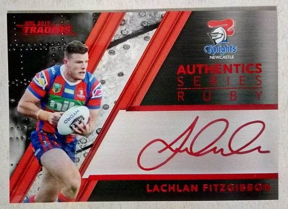 2019 NRL traders authentics series ruby card ASR8 Lachlan fitzgibbon