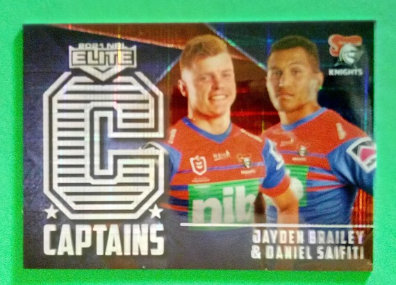 2021 NRL elite captains card C08 Brailey/Saifiti  Newcastle Knights