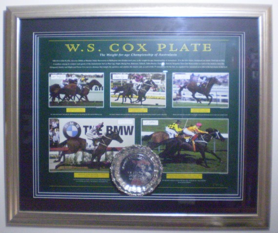 W.S Cox Plate Framed Autographed KINGSTON TOWN, OCTAGONAL, SAINTY, DULICIFY, MIGHT & POWER, DULCIFY