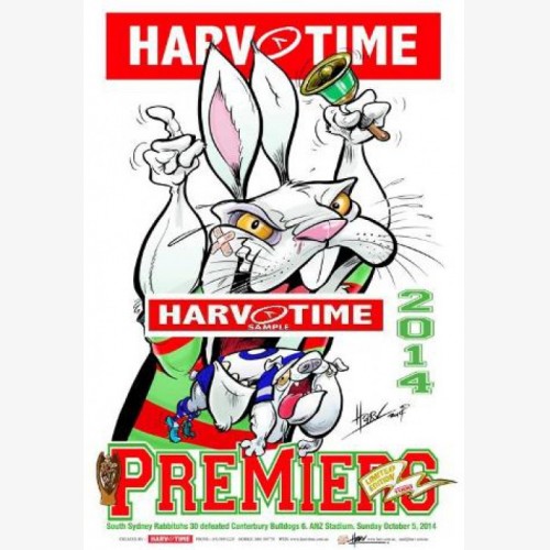 2014 NRL Premiers South Sydney Rabbitohs (Harv Time Poster)