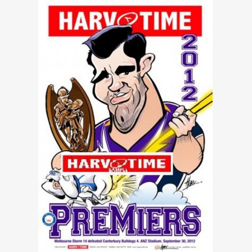 2012 NRL Premiers  Melbourne Storm (Harv Time Poster)