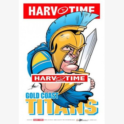 Gold Coast Titans Mascot (Harv Time Poster)