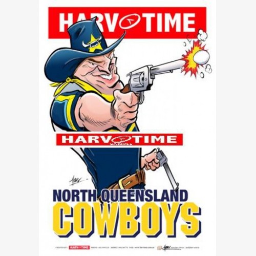 North Queensland Cowboys Mascot (Harv Time Poster)