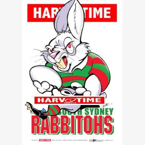South Sydney Rabbitohs Mascot (Harv Time Poster)