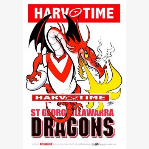St George Dragons Mascot (Harv Time Poster)