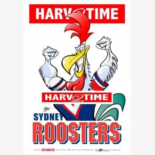 Sydney Roosters Mascot (Harv Time Poster)