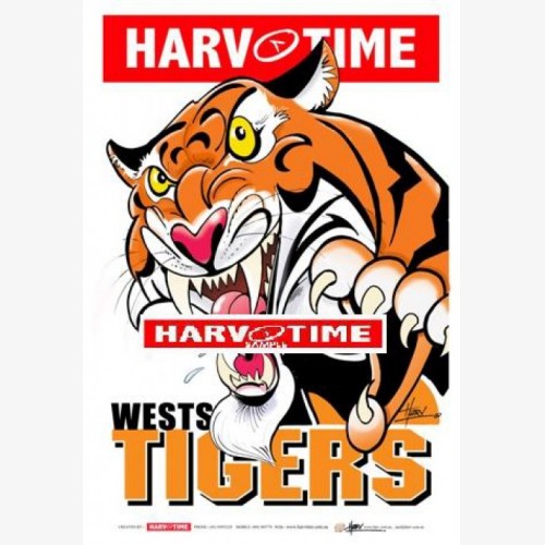 Wests Tigers Mascot (Harv Time Poster)