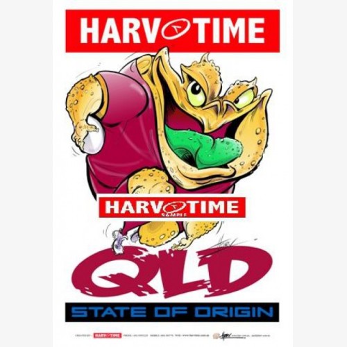 Queensland Maroons State of Origin (Harv Time Poster)