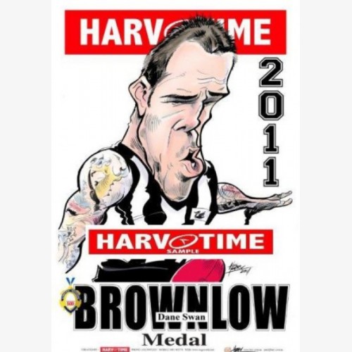 Dane Swan Signed Collingwood 2011 Brownlow Medal Harv Time 