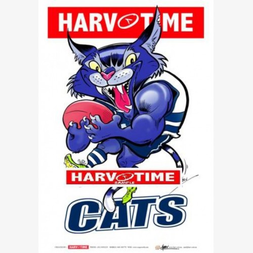 Geelong Cats Mascot (Harv Time Poster)