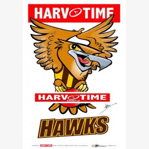 Hawthorn Hawks Mascot (Harv Time Poster)