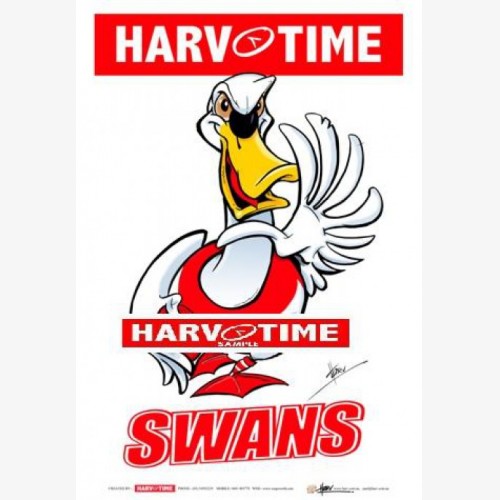Sydney Swans Mascot (Harv Time Poster)